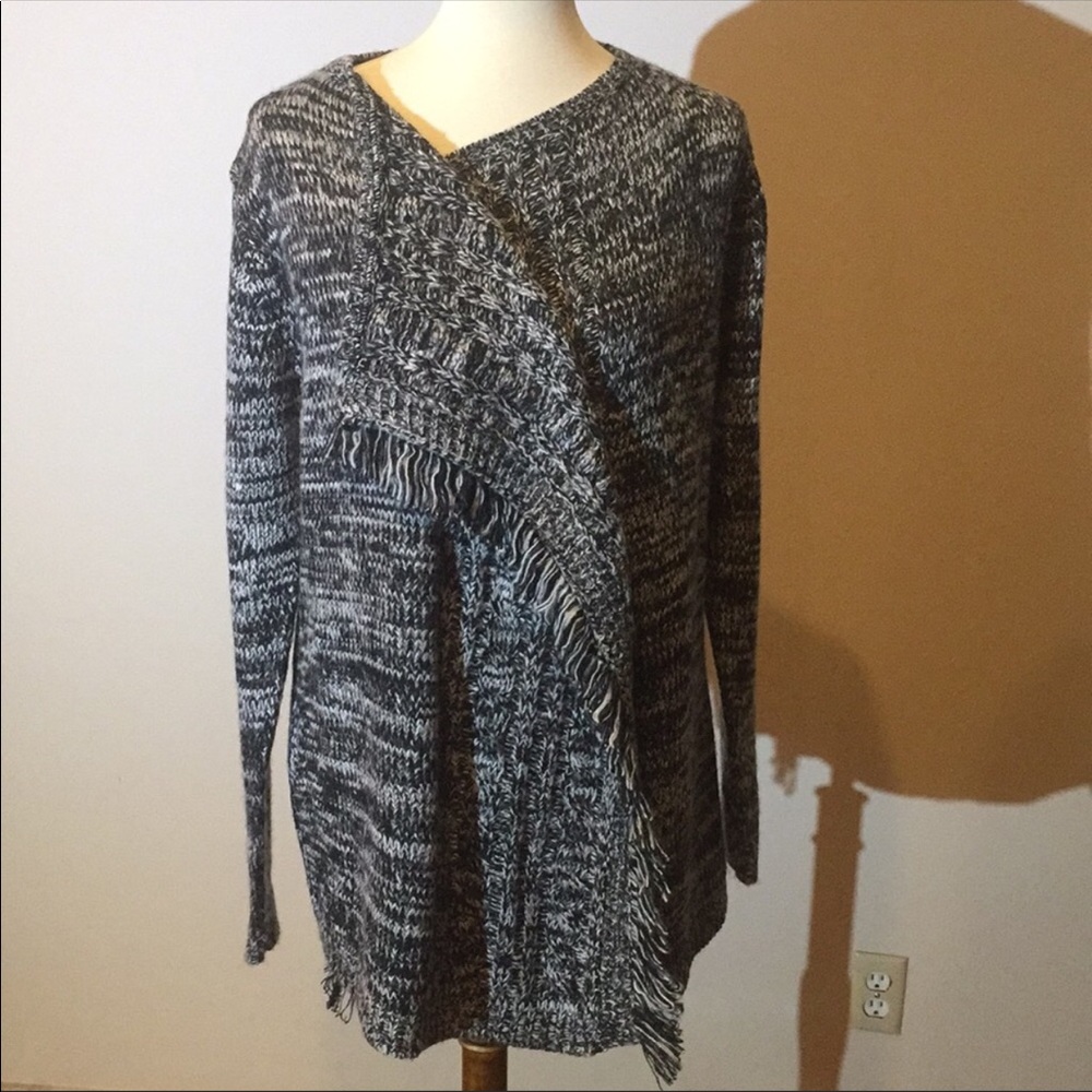 Heather Grey Open Cardigan Boho Fringe Brand NWT - Picture 8 of 8
